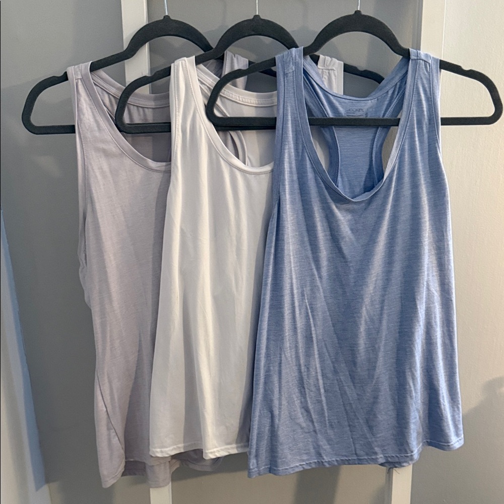Women's Sleeveless Tank Top - Blue, White, Gray